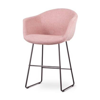Nolon Nino-Otis Barkruk Zacht Roze - met Armleuning - Zwart - 65 cm