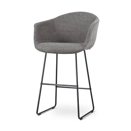 Nolon Nino-Otis Barkruk Donker - met Armleuning - Zwart - 75 cm Grijs