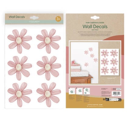 Little Dutch Fairy Garden Muurstickers - 21x30cm - Bloemen
