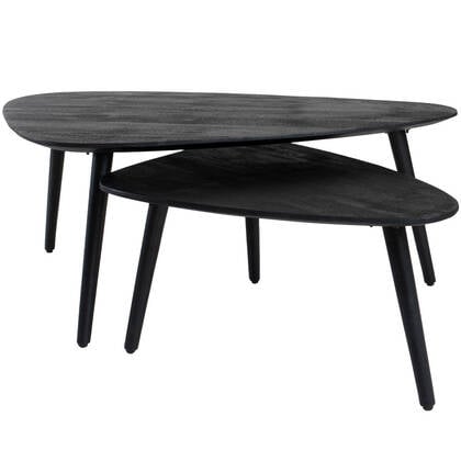 Home67 - Salontafel Jamal - Zwart Mangohout - Set van 2