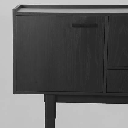 LABEL51 - Dressoir Cali - Zwart Eiken - Zwart Metaal