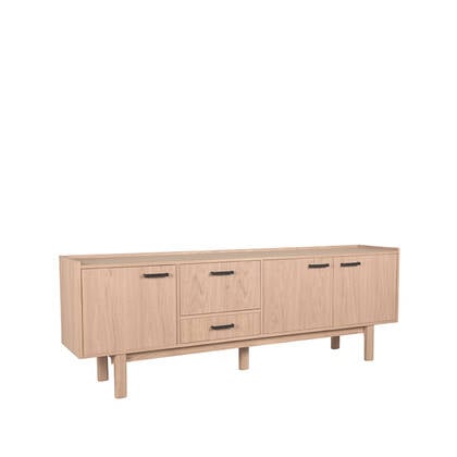 LABEL51 - Dressoir Cali - Naturel Eiken - Zwart Metaal Bruin