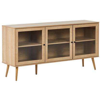 Beliani - ALBANY - Sideboard met 3 deuren - Lichthout - Vezelplaat Bruin