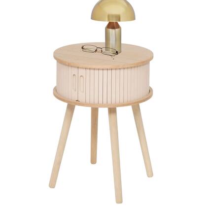 MISOU Nachtkastje Met Lade Rond Modern Hout Slaapkamer Bijzettafel... Bruin