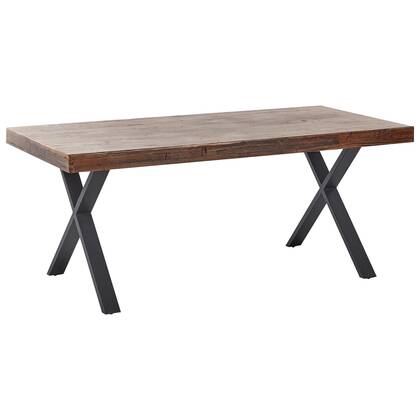 Beliani - CLIFTON - Eettafel - Donker - 180 x 90 cm - Grenenhout Bruin