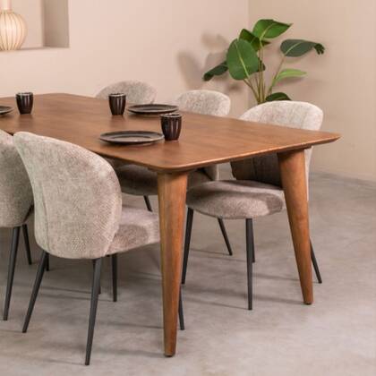 LABEL51 - Eettafel Fly 190 cm - Nature Smooth Mangohout Bruin