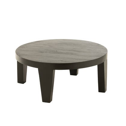 J-Line koffietafel Rond - hout - matte zwart Beige