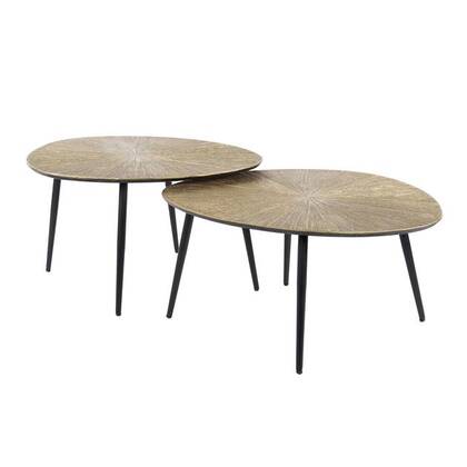 Hoyz Collection - Salontafel Set-2 Organisch Ray - Brons|Goud Metaal