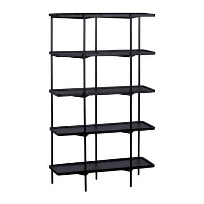 QUVIO Wandkast Luce - FSC® mangohout - 180 cm - Zwart