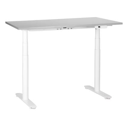 Beliani-DESTINAS-Elektrisch bureau-Licht-120 cm-Spaanplaat Grijs