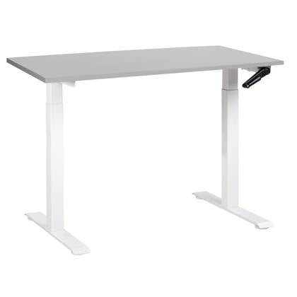 Beliani-DESTINES-Verstelbaar bureau-Licht-120 x 72 cm-Spaanplaat Grijs