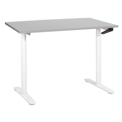 Beliani-DESTINAS-Verstelbaar bureau-Grijs|Wit-120 x 72 cm-MDF