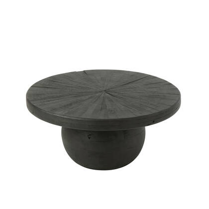 J-line - Salontafel Bol Shanil Hout Zwart - 80x80x39.5cm