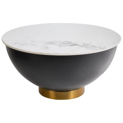 Beliani - NADINE - Salontafel - Lichtbeige - Gesinterde steen Zwart