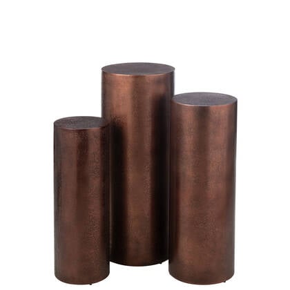 J-Line sokkel Pilaren Rond - metaal - - 3 stuks Brons