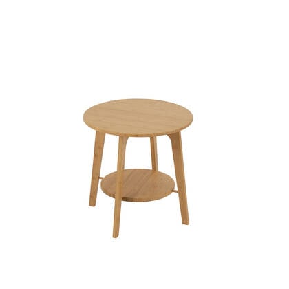 J-Line bijzettafel Rond - bamboe - naturel - small Beige
