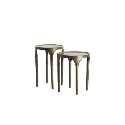 Light & Living - Bijzettafel LAPAZ - Ø40x52cm - Brons - Set van 2