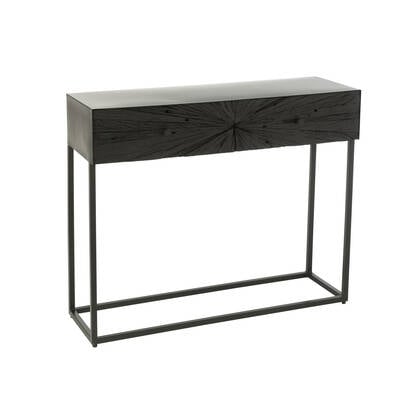 J-Line console Shanil - hout|ijzer - Zwart