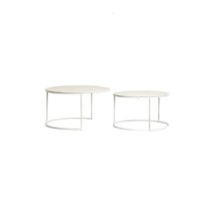 Light & Living - Salontafel SADAR - Ø75x42cm - Wit - Set van 2