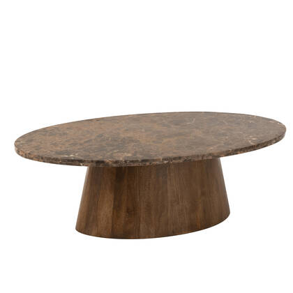 J-Line salontafel Ovaal - marmer|hout - Bruin