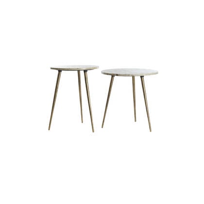 Light & Living - Bijzettafel ZECA - Ø48x53cm - Grijs - Set van 2