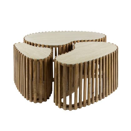Fraaai Nellie salontafel set van 3 niervormig - zand