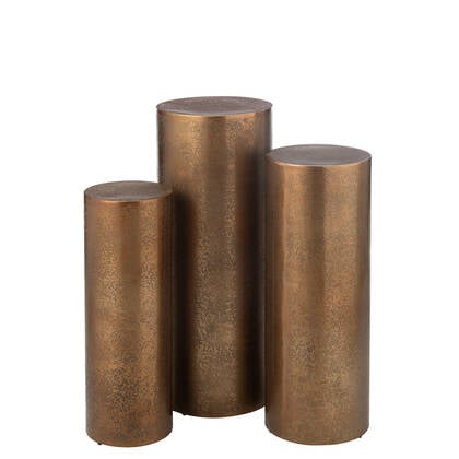 J-Line sokkel Pilaren Rond - metaal - - 3 stuks Goud