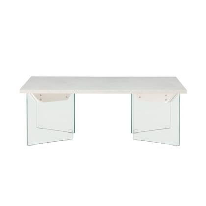 Svea - Donata rechthoekige bijzettafel - 80 x 120 cm - glas Wit