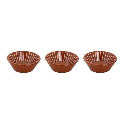 Colori Del Sud Mezquita Stripe Schaal 11 cm 20 cl Roze 3 stuks Bruin