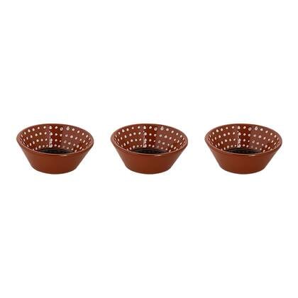 Colori Del Sud Mezquita Speckle Schaal 11 cm 20 cl Zwart 3 stuks Bruin