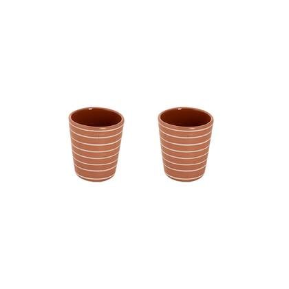 Colori Del Sud Mezquita Circle Beker zonder oor 20 cl Roze 2 stuks Bruin