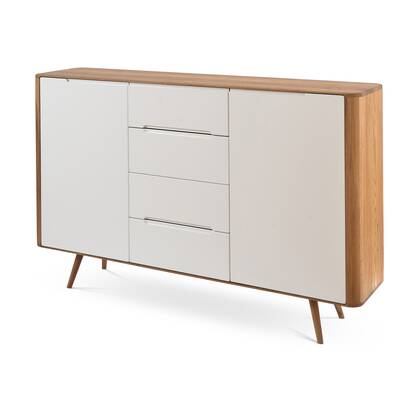 Gazzda Ena Dresser 180 Eikenhouten Dressoir - Naturel | Wit Bruin