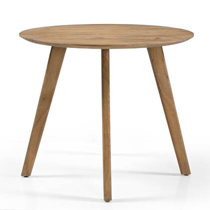 Giga Meubel - Eettafel Rond - Naturel Mangohout - 90x90x76cm - Oslo Bruin