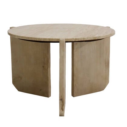 Giga Meubel - Salontafel Travertin - Naturel - 60x60x40cm - Simon Bruin