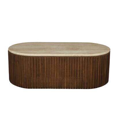 Giga Meubel - Salontafel Travertin - Bruin - 120x60x40cm - Sven