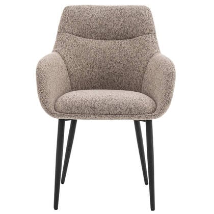 DÉJA Living - Eetkamerstoel Taupe|Zwart - Zithoogte 47cm - Noé - Set van 2