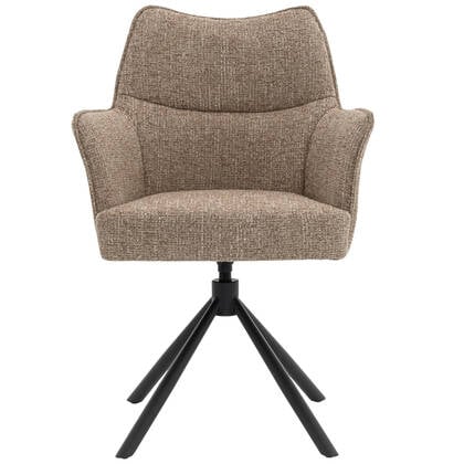 DÉJA Living - Eetkamerstoel Taupe|Zwart - Draaibaar - Zayn - Set van 2