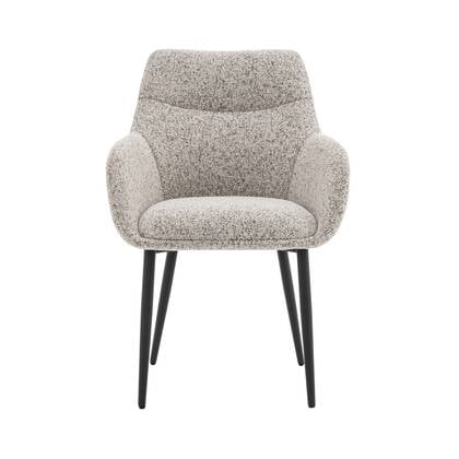 DÉJA Living - Eetkamerstoel Beige|Zwart - Zithoogte 47cm - Noé - Set van 2