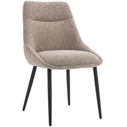 DÉJA Living - Eetkamerstoel Taupe|Zwart - Zithoogte 47cm - Malou - Set van 2