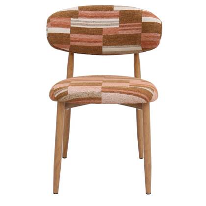 DÉJA Living - Eetkamerstoel Terracotta|Naturel - Skara - Set van 2