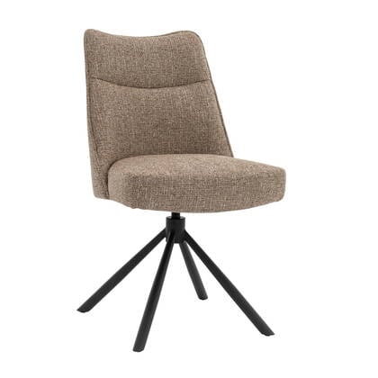 DÉJA Living - Eetkamerstoel Taupe|Zwart - Draaibaar - Meau - Set van 2