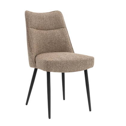 DÉJA Living - Eetkamerstoel Taupe|Zwart - Zithoogte 47cm - Meau - Set van 2