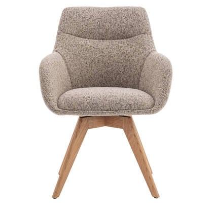 DÉJA Living - Eetkamerstoel Taupe|Naturel - Draaibaar - Noé - Set van 2