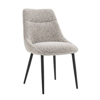 DÉJA Living - Eetkamerstoel Beige|Zwart - Zithoogte 47cm - Malou - Set van 2