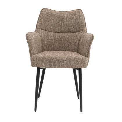 DÉJA Living - Eetkamerstoel Taupe|Zwart - Zithoogte 47cm - Zayn - Set van 2