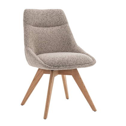 DÉJA Living - Eetkamerstoel Taupe|Naturel - Draaibaar - Malou - Set van 2