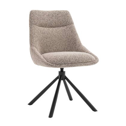 DÉJA Living - Eetkamerstoel Taupe|Zwart - Draaibaar - Malou - Set van 2