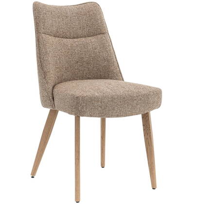 DÉJA Living - Eetkamerstoel Taupe|Naturel - Zithoogte 47cm - Meau - Set van 2