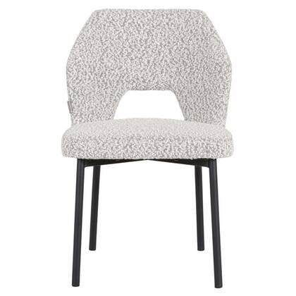 MUST Living Side chair Bloom,82x54x57 cm, bouclé light grey Grijs
