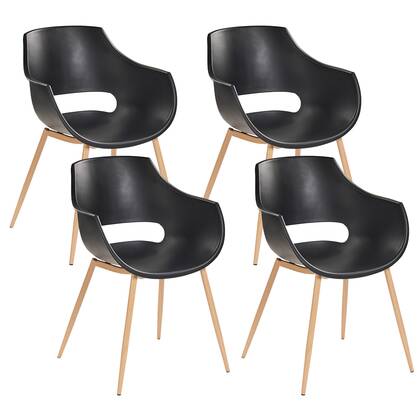 Beliani - MILLERS - Set van 4 stoelen - Zwart - Synthetisch materiaal